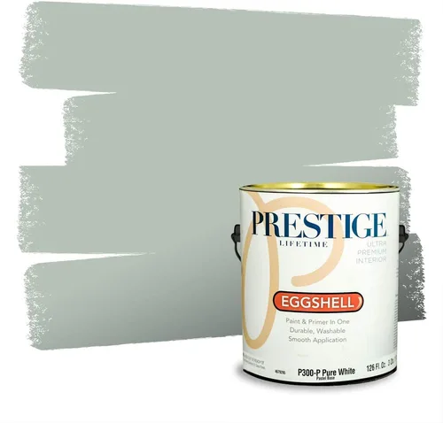 Vista 44 de Prestige Paints - Pintura exterior e imprimación en uno, 1 galón, plano, compatibilidad comparable con el color menta «Whipped Mint» de Behr