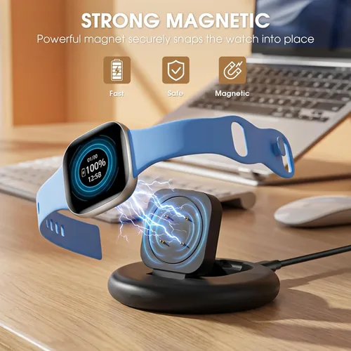 Vista 4 de Charging Stand Compatible with Fitbit Sense 2 / Versa 4 / Versa 3 / Sense, Adjustable Foldable Magnetic Charging Station Dock for Fitbit Smartwatch