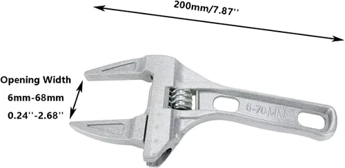Vista 4 de Sscon Llave inglesa ajustable de 6 a 2.677 in para fontanería para baño, cocina, plata