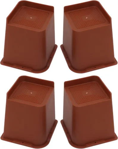 Vista 6 de 4PCS Heavy Duty Bed Chair Riser L Shaped 6in Anti Slip Furniture Raiser Blocks for Bedroom Storage and Cleaning Access