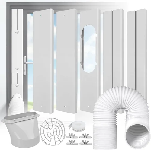 Vista 10 de Kit de ventana de aire acondicionado portátil, kit de ventilación de CA universal ajustable con manguera de escape de 5.9 pulgadas para ventanas