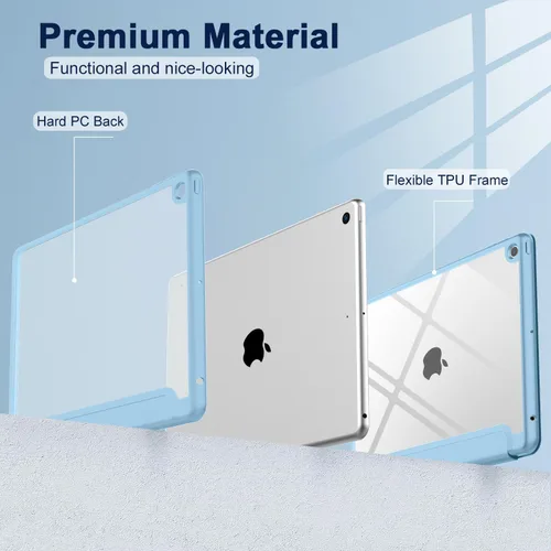 Vista 2 de ToaPoia Funda para iPad de 9ª generación 2021/iPad de 8ª generación 2020 de 10.2 pulgadas con soporte para lápices, funda para iPad de 7ª