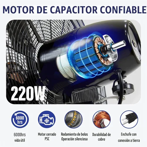 Vista 8 de iLiving Ventilador de suelo con pedestal de 30 pulgadas, negro
