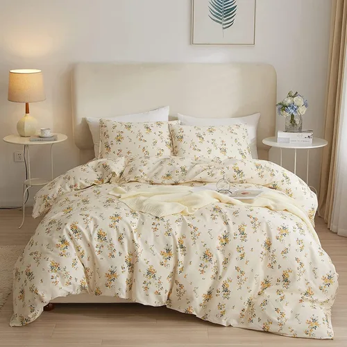Vista 78 de HighBuy Funda de edredón floral de algodón, floral, coquette, fundas de edredón ligeras, suaves para niñas, juego de ropa de cama estilo jardín