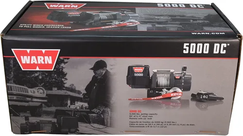 Vista 9 de WARN Serie 5000 CC, capacidad de tracción de 5000 libras Motor resistente de 12 V CC con cable de acero, gancho y control remoto Potente