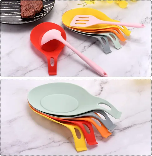 Vista 5 de uxcell Soporte de cuchara de silicona, 9.25 x 4.72 pulgadas, resistente al calor, soporte para utensilios de cocina, espátula, soporte para cucharón