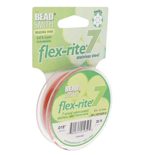 Vista 32 de The Beadsmith Flex-Rite 7 hebras de nailon recubierto de nailon, alambre de cuentas de acero inoxidable, suministro de fabricación de joyas