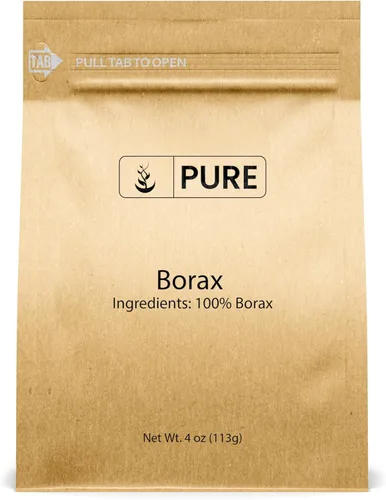 Bórax de calidad superior, tetraborato de sodio (disponible en 4 onzas, 11 onzas, 1 libra, 27 onzas, 2 libras, 5 libras, y 55 libras), 4 onza