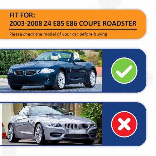 Vista 8 de PENSUN Parrilla de riñón delantera para BMW Z4 2003-2008 parachoques delantero E85 E86 Coupe Roadster cromado, 2 piezas