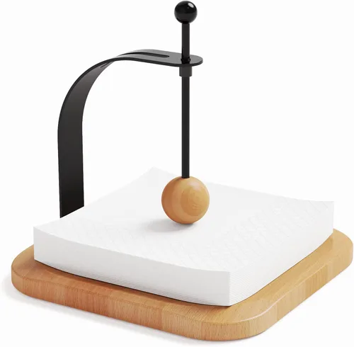 Vista 8 de Servilletero para mesa, servilleteros de madera para servilletas de papel, servilletero de cóctel, adecuado para cocina, restaurante, bar, oficina