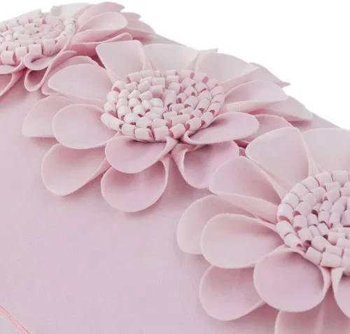 Vista 3 de JWH Funda de almohada decorativa con diseño de flores 3D, funda de almohada decorativa de girasol, cojín de terciopelo, funda de almohada lumbar