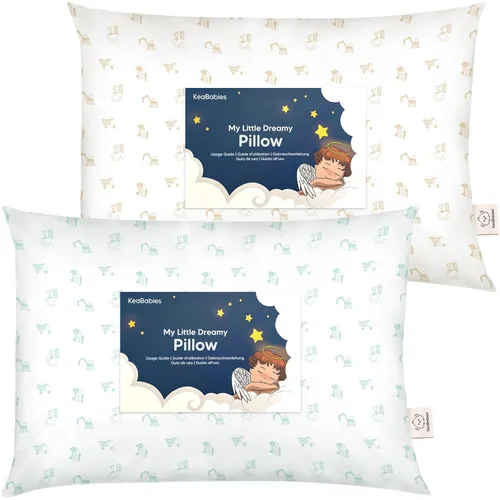 Vista 16 de KeaBabies Pack de 2 almohadas para niños pequeños de 13x18 - Almohada de algodón orgánico suave para dormir, ideal para viajes, escuela, siestas