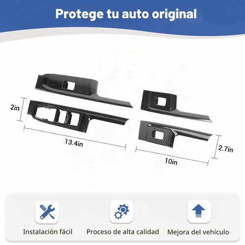 Vista 7 de RT-TCZ Panel de interruptor de ventana eléctrica Silverado para Chevy Silverado 2019-2021 para GMC Sierra 2019-2022, accesorios interiores de grano
