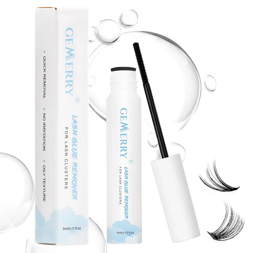 GEMERRY Removedor de pestañas para extensiones de pestañas 5ml Pegamento para racimos de pestañas para racimos de pestañas Removedor de extensiones
