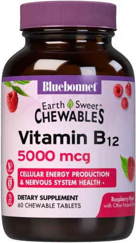 Vista 8 de Bluebonnet Nutrition Earth Sweet Vitamina B12 - Tabletas masticables de 5000 mcg, sin soja, sin gluten, certificado Kosher, sin lácteos, vegano