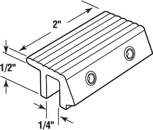 Vista 2 de Prime-Line U 9817 1/4 In. x 2 In. Construcción fundida a troquel Cerradura de puerta corredera pintada en blanco (paquete individual)