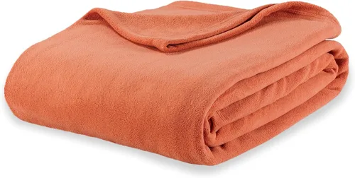 Manta Berkshire Microforro Tamaño King para Cama Amberglow Naranja, Manta de Microforro Suave y Transpirable para Cama, Sofá o Sofá Cama, 90 x 108
