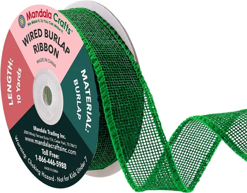 Vista 112 de Mandala Crafts Cinta de arpillera rosa con alambre de 1 pulgada de ancho para manualidades, rollo de 10 yardas de cinta rústica de arpillera