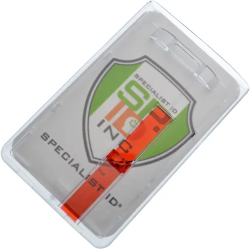 Vista 2 de Specialist ID - Dispensador de tarjetas de identificación rígido vertical esmerilado con extractor rojo de fácil acceso, se vende individualmente