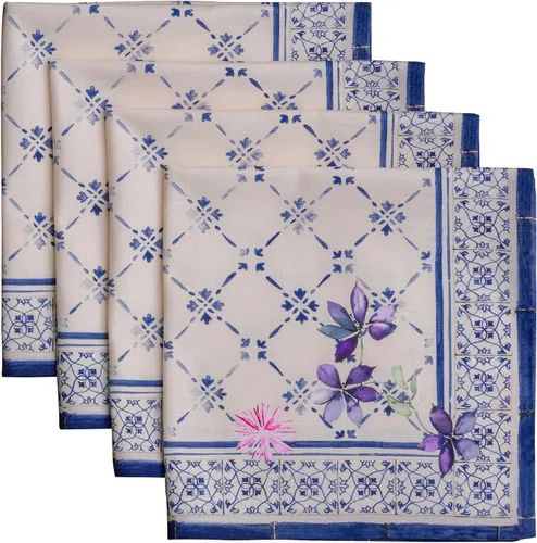 Vista 14 de Maison d' Hermine - Juego de 4 servilletas 100 % de tela de algodón lavable, decorar o regalar, hogar, cocina, comedor, fiestas de cóctel