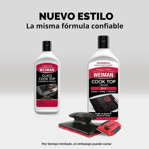 Vista 7 de Weiman - Kit de limpieza para la estufa, líquido para limpiar y pulir, 10 oz Almohadilla limpiadora, herramienta de limpieza, cuchilla, rascador.