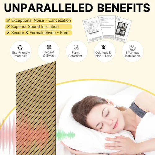 Vista 3 de Paneles acústicos artísticos para pared, paquete de 5 paneles absorbentes de sonido, paneles de pared insonorizados de 47.2 x 23.6 pulgadas, paneles