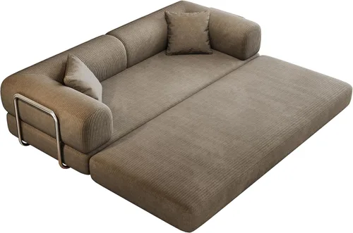 Vista 12 de Sofá modular de 78.8 pulgadas, sofá cama convertible con respaldo de almohada, sofá cama de nube sin hueso, futón en forma de L para sala de estar