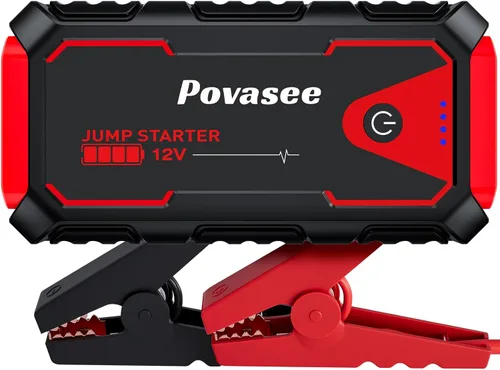 Vista 8 de Arrancador de 5000 A con compresor de aire, arrancador de coche A1 con inflador de neumáticos de 150 PSI, caja de salto de 12 V con pantalla LCD