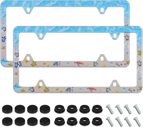 Vista 18 de Marco de matrícula de conciencia sobre el autismo, soporte para placa de matrícula de acero inoxidable, decoración de piezas de automóvil