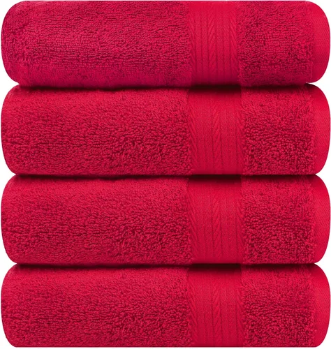 Vista 27 de Ample Decor Toallas de baño 100% algodón, 30 x 54 pulgadas, 600 GSM, toallas de baño suaves de secado rápido, 4 piezas, color beige