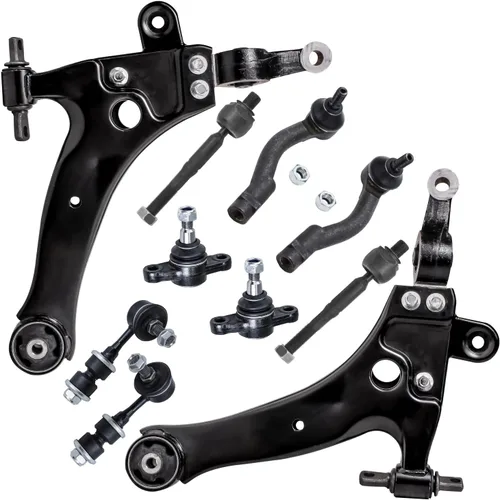 Vista 352 de Detroit Axle - Kit de suspensión frontal de 10 piezas para Chevy Trailblazer EXT GMC Envoy XL XUV Buick Rainier Isuzu Ascender Olds Bravada, brazos