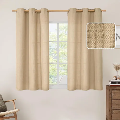 Vista 54 de LAMIT Cortinas de Lino Blancas Semitransparentes para Dormitorio, Paneles Filtrantes de Luz, Cortinas de Lino con Ojales de Protección de Privacidad