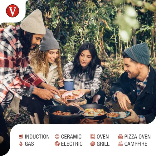 Vista 3 de Victoria Wok de hierro fundido con asas de bucle, fabricado en Colombia, 14 pulgadas