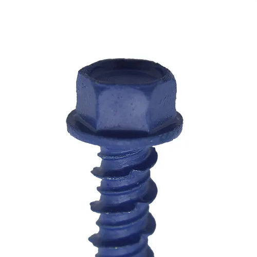 Vista 4 de Tornillos de anclaje de hormigón azul de 1/4 pulgadas x 1-1/4 pulgadas, acero al carbono endurecido, para interior y exterior, tornillos resistentes