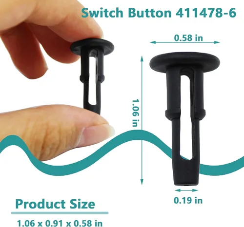 Vista 2 de Botón de interruptor 411478-6 para sierra ingletadora MAKITA LS1214 LS1013 LS1040 LS1212 2414B BLS712 BLS820 (2 piezas)
