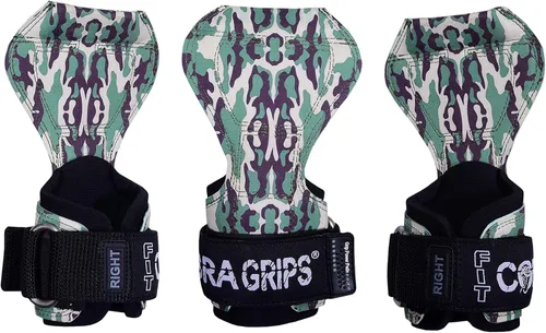 Vista 25 de Cobra Grips Weight Lifting Gloves with Adjustable Neoprene Padded Wrist Wraps - Heavy Duty Alternative to Power Lifting Hooks for Deadlifts