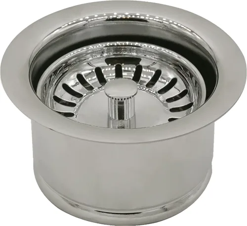 Vista 15 de Westbrass D2082S-50 3-1/2" Cuello Extra-Profundo Fregadero de Cocina Eliminación de Residuos Brida y Tapón Colador, Revestimiento en Polvo Blanco
