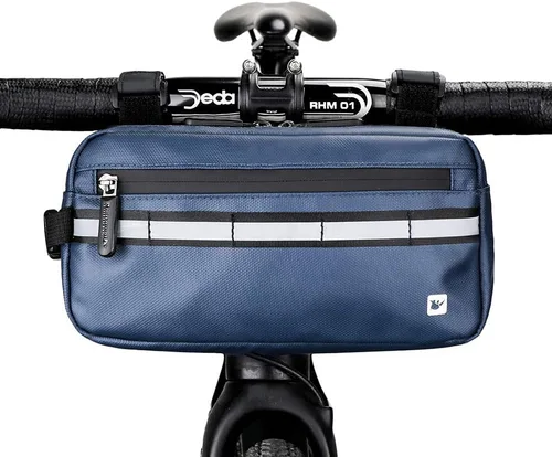 Vista 9 de Rhinowalk Bolsa de Bicicleta Impermeable, Bolsa de Manillar de Bicicleta, Bolsa de Cesta Frontal de Bicicleta, Bolsa de Hombro, Bolsa de Cintura