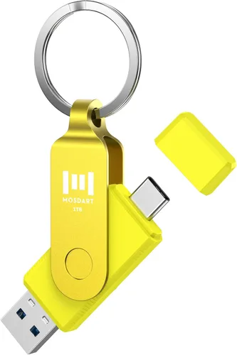 Vista 27 de MOSDART ExFAT - Memoria USB C 3.2 de 64 GB de velocidad rápida C y A, con llavero e indicador LED, para iPhone 15, 16, 17, teléfono Android, iPad