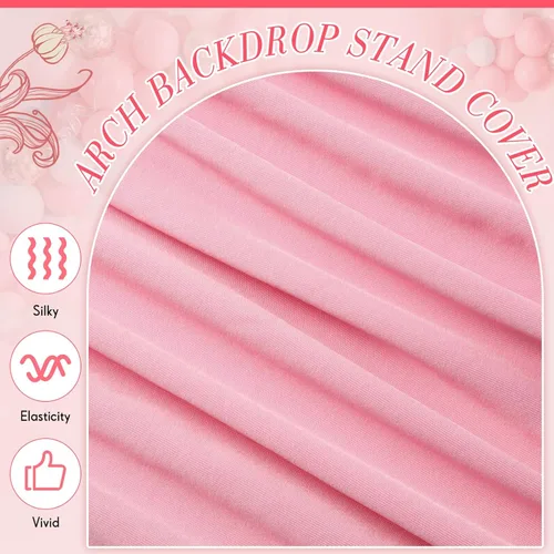 Vista 6 de VitalCozy Juego de 3 Cubiertas para Arco de Boda de 4/5/6 pies, Cubierta de Telón de Fondo de Arco de Tela de Doble Cara de Spandex Ajustado