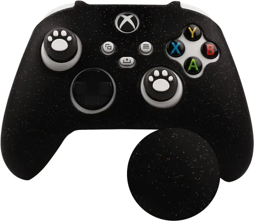 Vista 2 de RALAN Funda protectora de silicona antideslizante para controlador de Xbox Series compatible con Xbox Series Gamepad Joystick con 4 tapas de gato