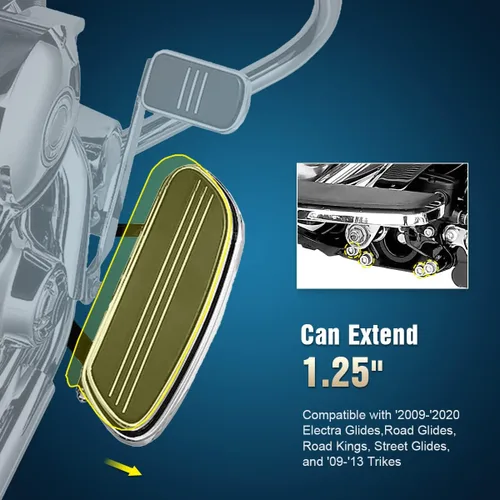 Vista 5 de WeiSen Extensión exterior de 1-1/4 pulgadas compatible con Harley Touring Electra Glide Road Glide Road Glide Road King 2009-2025 FL Trikes 2009-2013