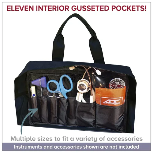 Vista 6 de Bolsa de instrumentos de nailon ADC 1024 para equipo médico de enfermeras/médico, talla única , Negro, 1