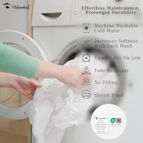 Vista 339 de URBANHUT Juego de sábanas de algodón egipcio de 1000 hilos tamaño completo, 4 piezas, suaves y transpirables, sábanas de hotel de lujo que se