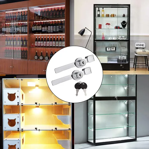 Vista 7 de Paquete de 8 candados para puerta corrediza de cristal con 16 llaves (con llave similar)