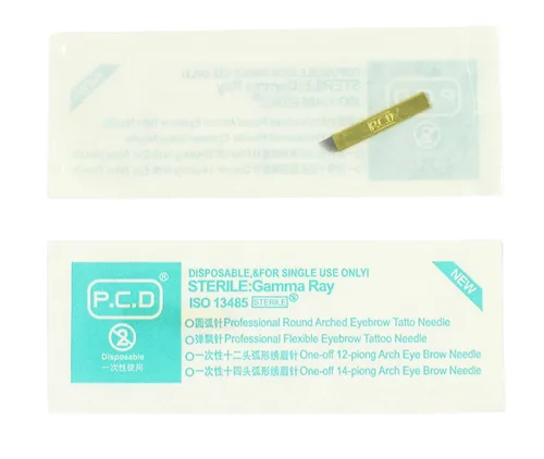 Vista 4 de Xiaoyu Agujas de Microblading, cuchilla disponible de Microblading del acero inoxidable para el maquillaje permanente de la ceja, 50PCS, 12PCD