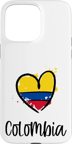 Vista 30 de iPhone 14 Pro Max Colombia Heart Art Cool Sudamérica Español Colombiano Estuche de regalo