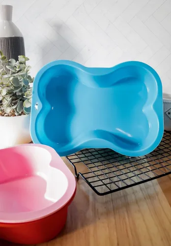 Vista 3 de Puppy Cake Molde de silicona en forma de hueso de perro (azul)