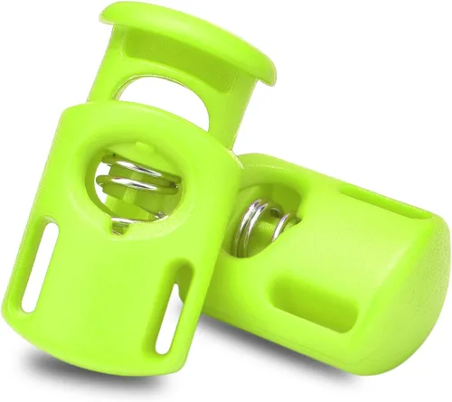 Vista 28 de CooBigo 20 piezas de cierres de cordón de resorte de plástico, cierres de palanca de cuerda de paracaídas para pantalones de sudor con cordón