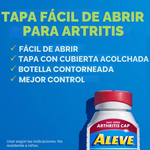 Vista 5 de Aleve Cápsulas de gel con tapa de artritis fácil de abrir, naproxeno sódico, medicamento para el dolor de artritis, 160